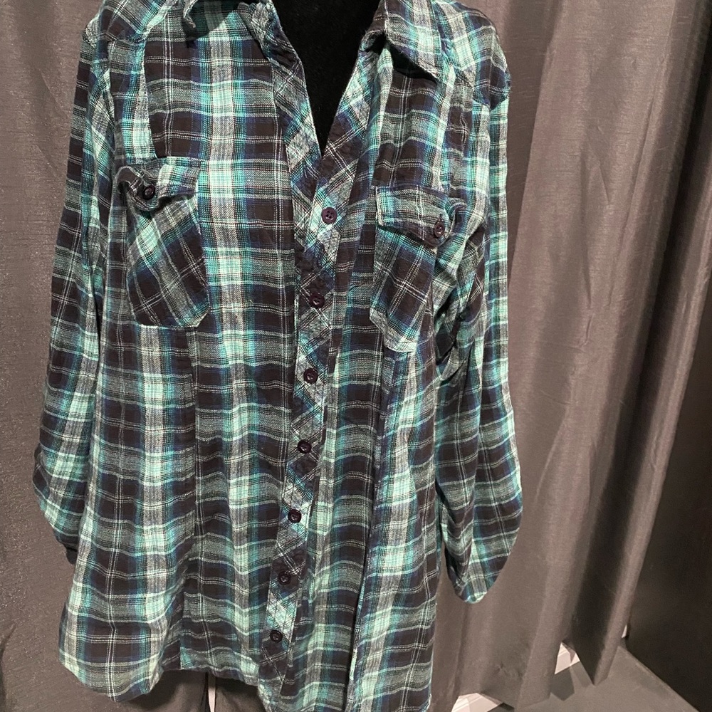 Warehouse One Green Plaid